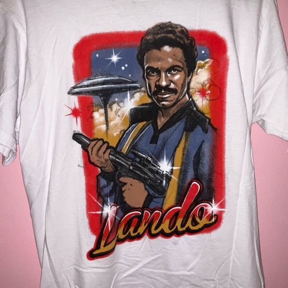 ⭐️💫STAR WARS RETRO LANDO WHITE AND RED TEE⭐️💫 - Picture 2 of 5